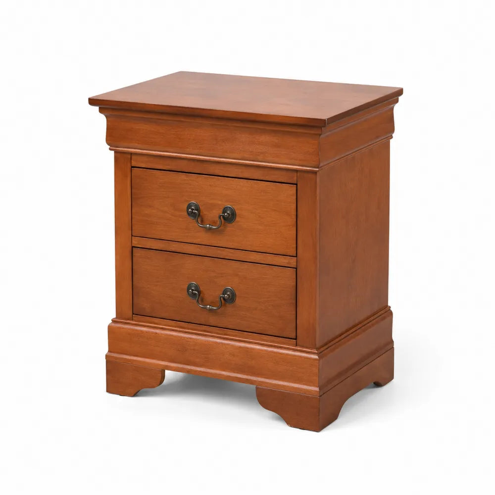 Comodino in legno con due cassetti colore Marrone