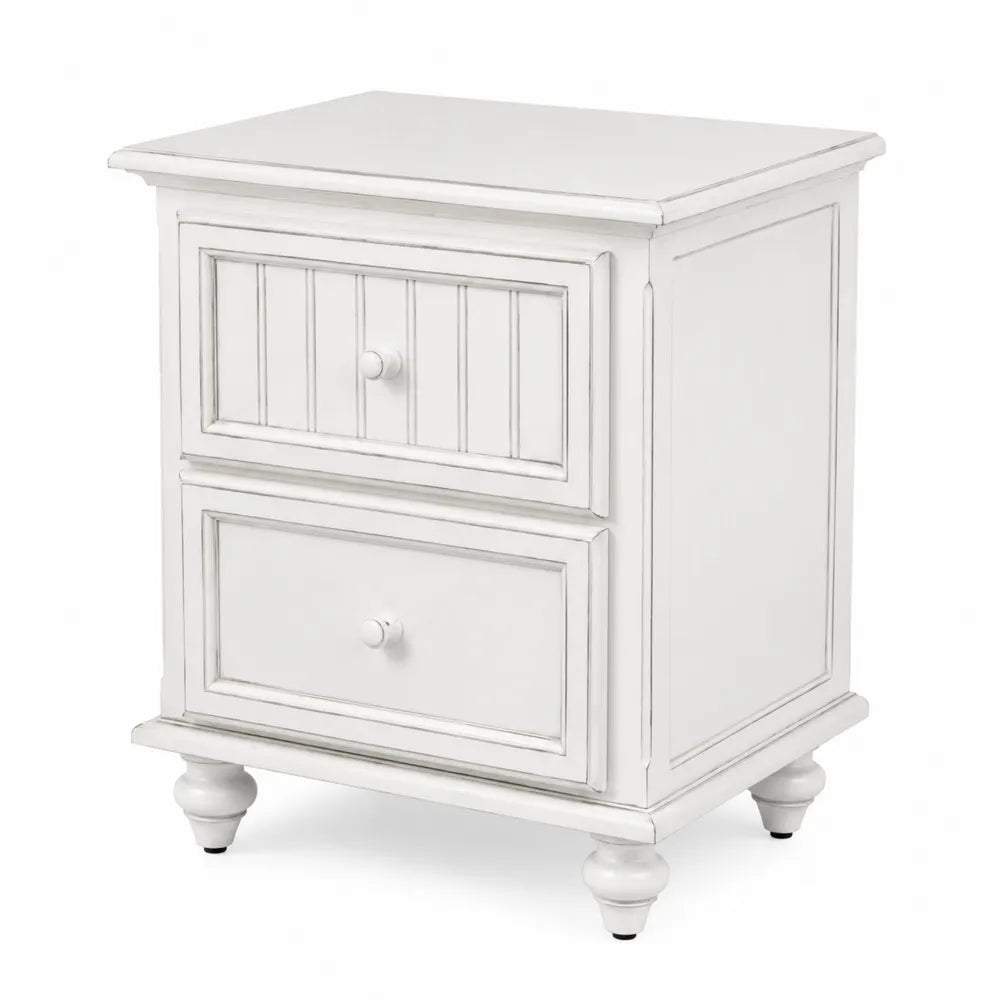 Comodino in Legno con Due Cassetti 60x45x70 cm
