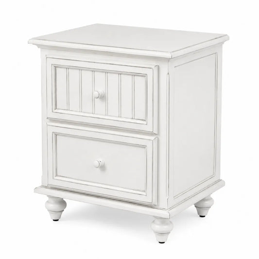 Comodino in Legno con Due Cassetti 60x45x70 cm
