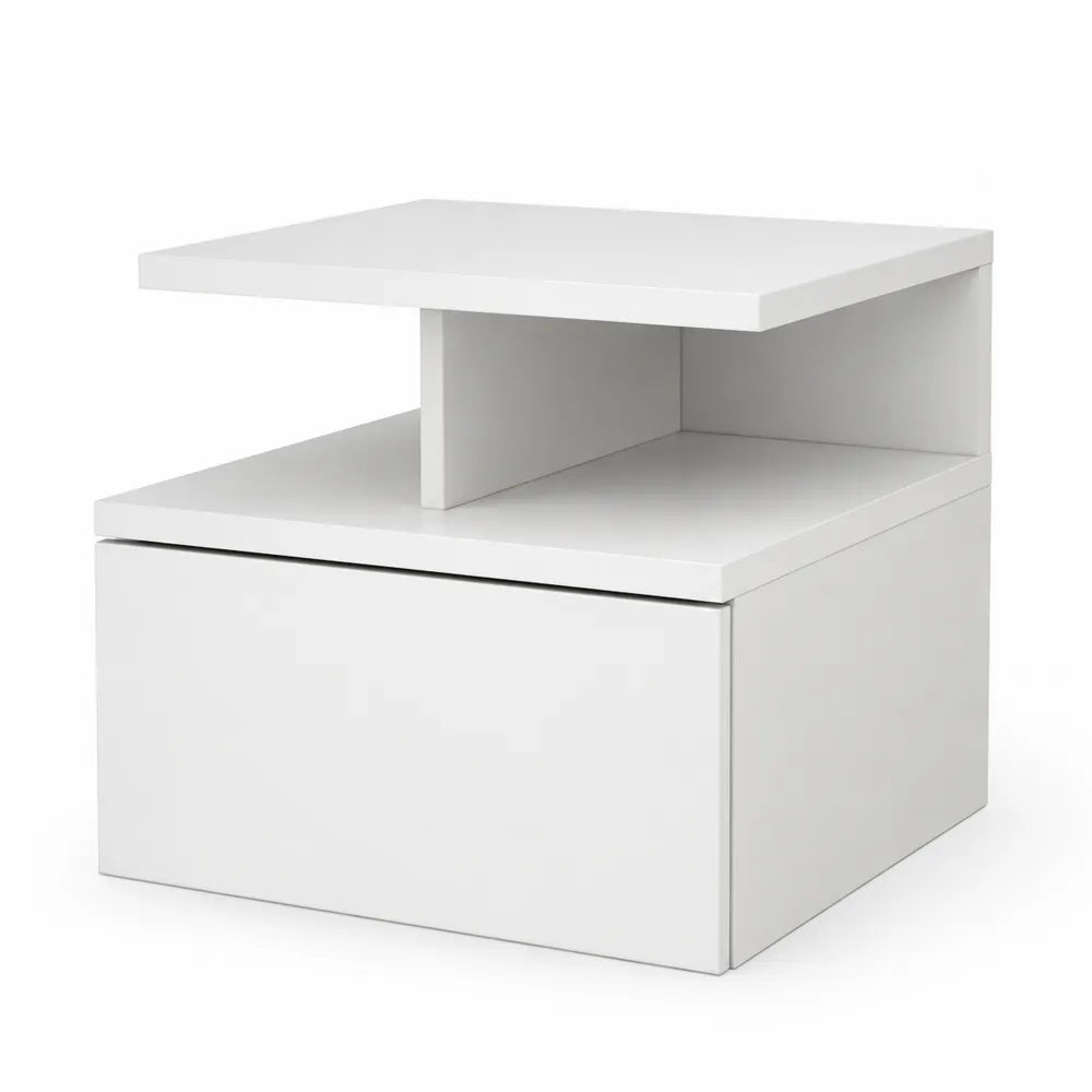 Comodino in MDF Laccato Bianco 45x45x40 cm