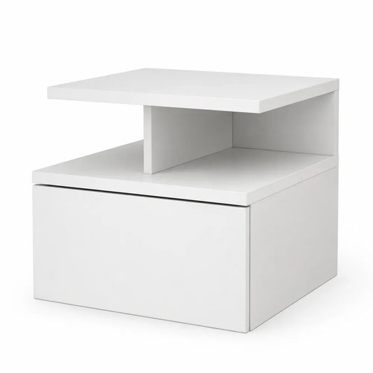 Comodino in MDF Laccato Bianco 45x45x40 cm