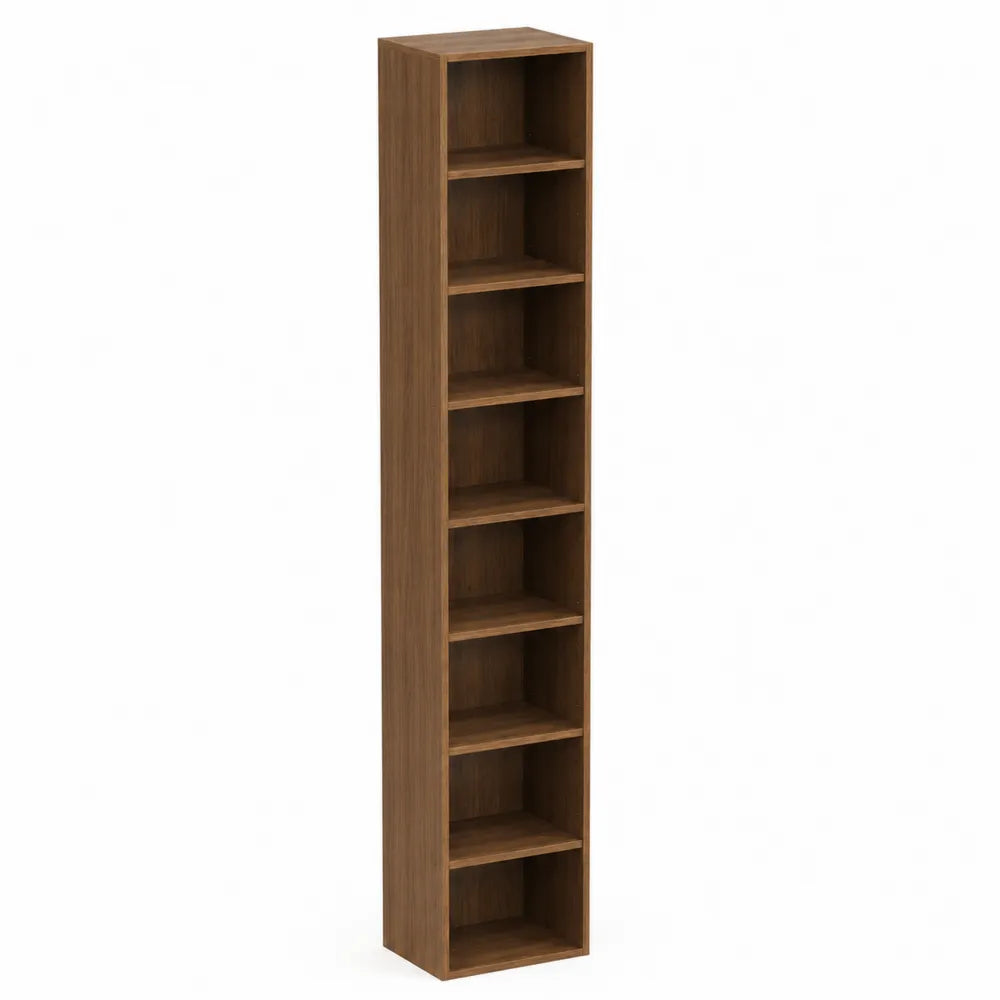 Scaffale a colonna in MDF 7 ripiani marrone