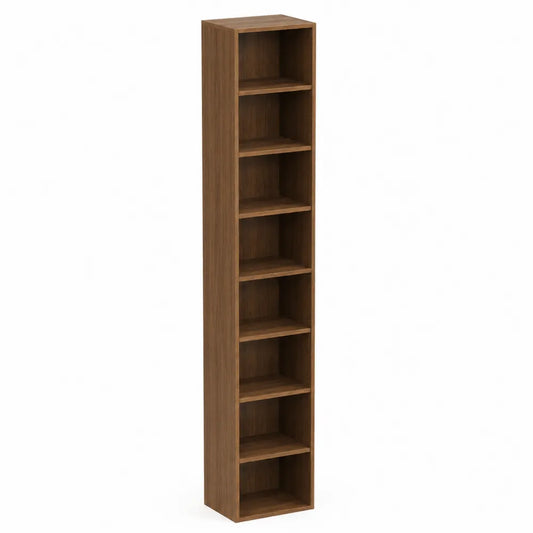 Scaffale a colonna in MDF 7 ripiani marrone